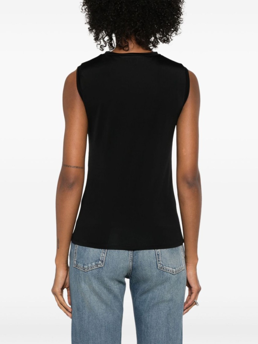 Alexander Mcqueen Black T-shirt With Transparent Inserts In Black