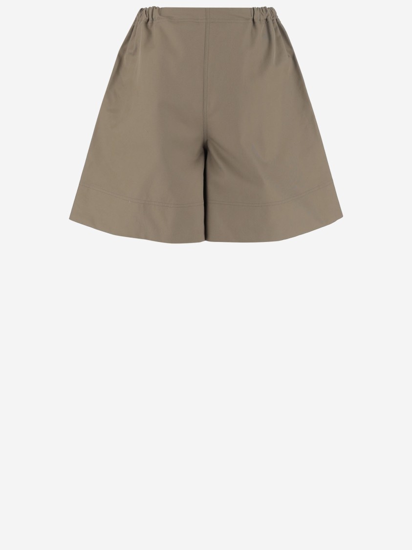 Shop Niccolò Pasqualetti Flared Cotton Short Pants With Welt Pockets