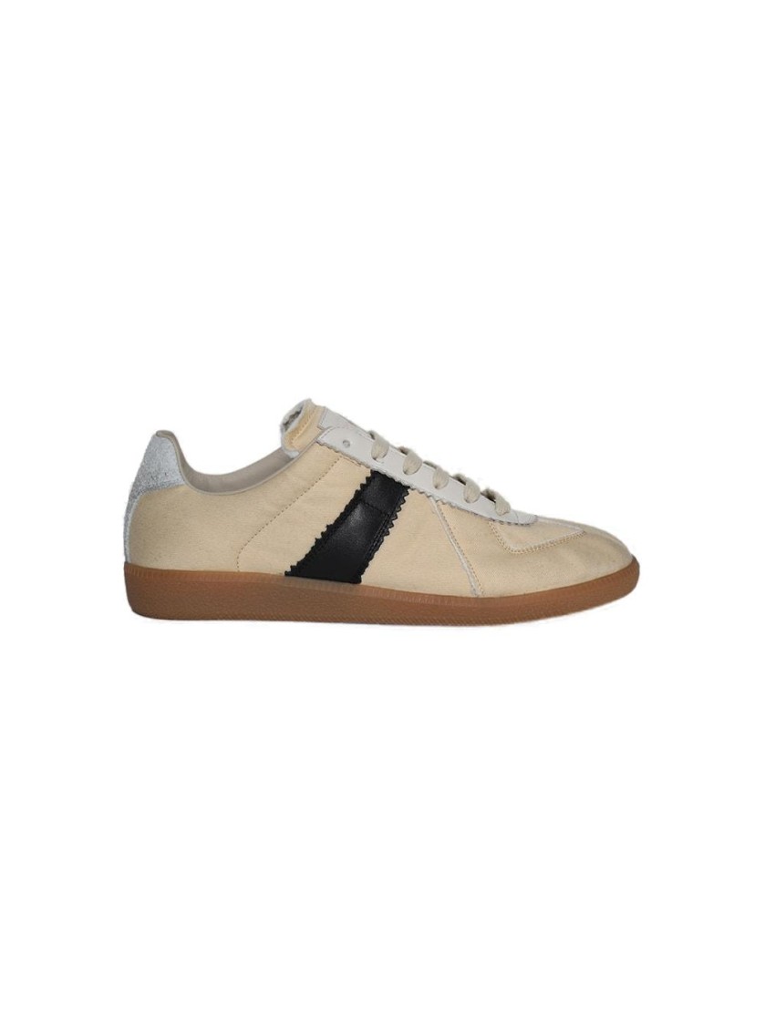 Maison Margiela Replica Leather And Suede-trimmed Twill Sneakers