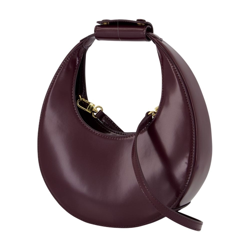 Staud Mini Moon Crescent Top-handle Shoulder Bag In Burgundy