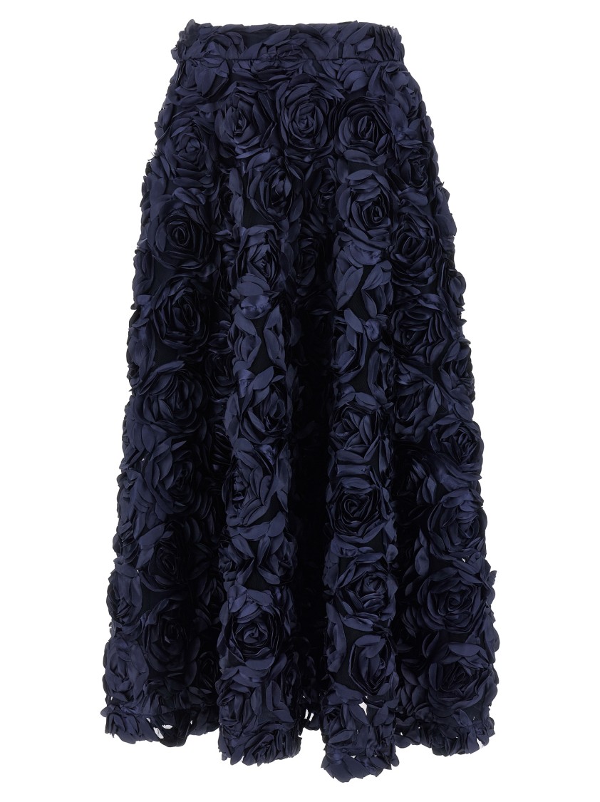 Rotate Birger Christensen Skirt With Roses In Blue