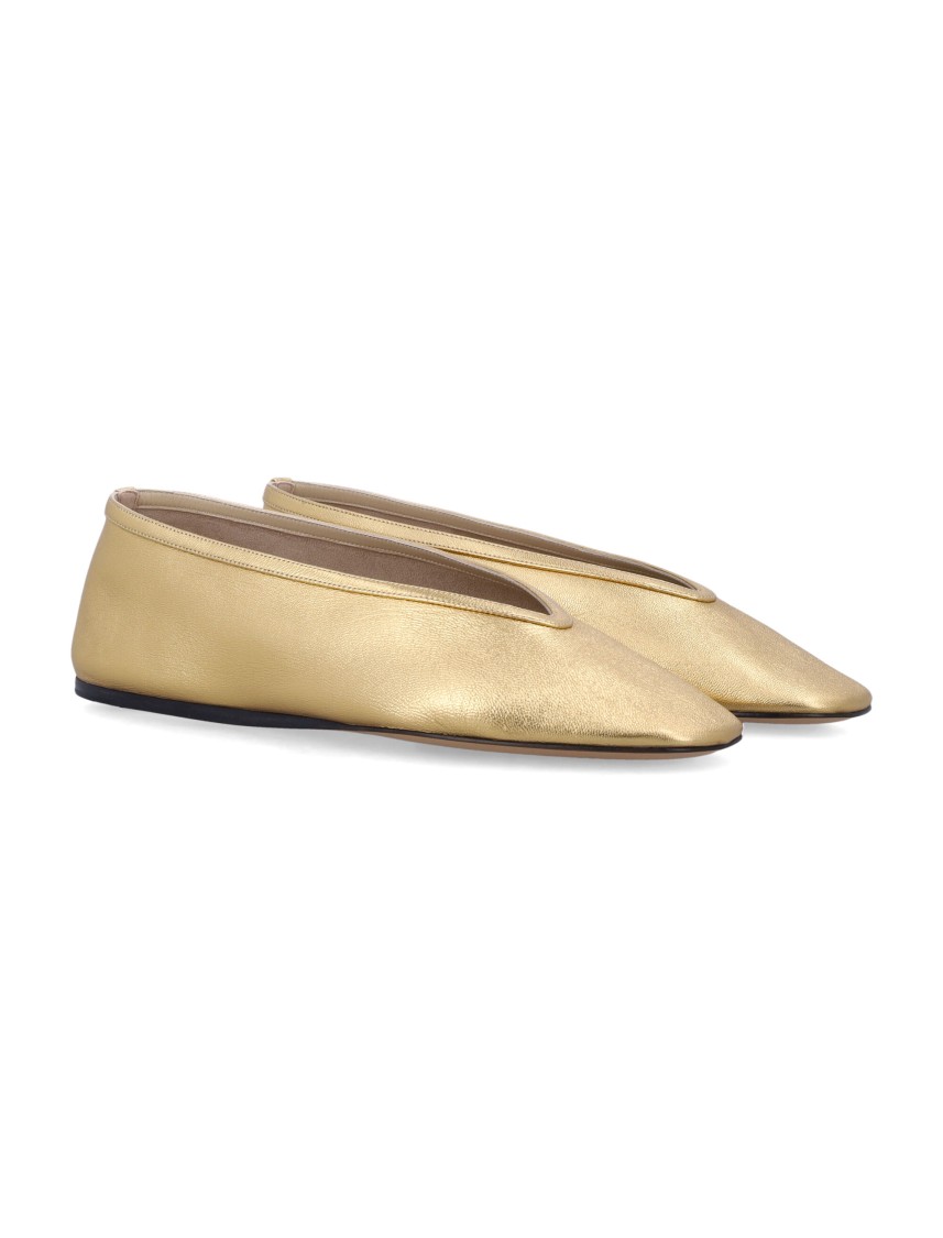 Shop Le Monde Beryl Le Monde Béryl Luna Lamb Leather Slipper In Gold