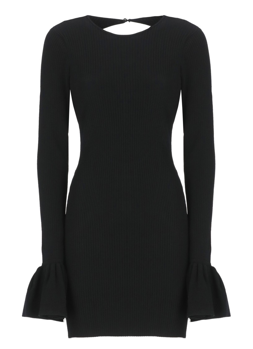 Shop Rotate Birger Christensen Rotate Knit Mini Cutout Dress In Black