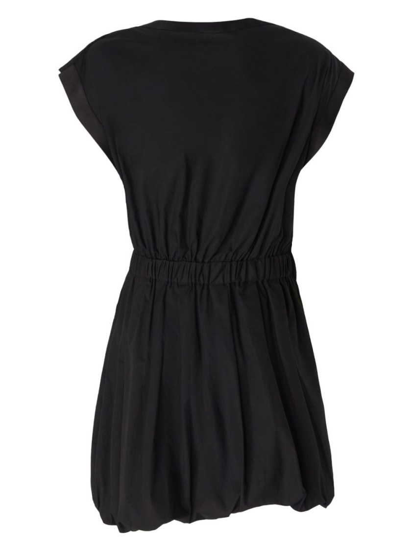 Pinko Cotton Dress With Pleated Skirt And Buttoned Shoulders