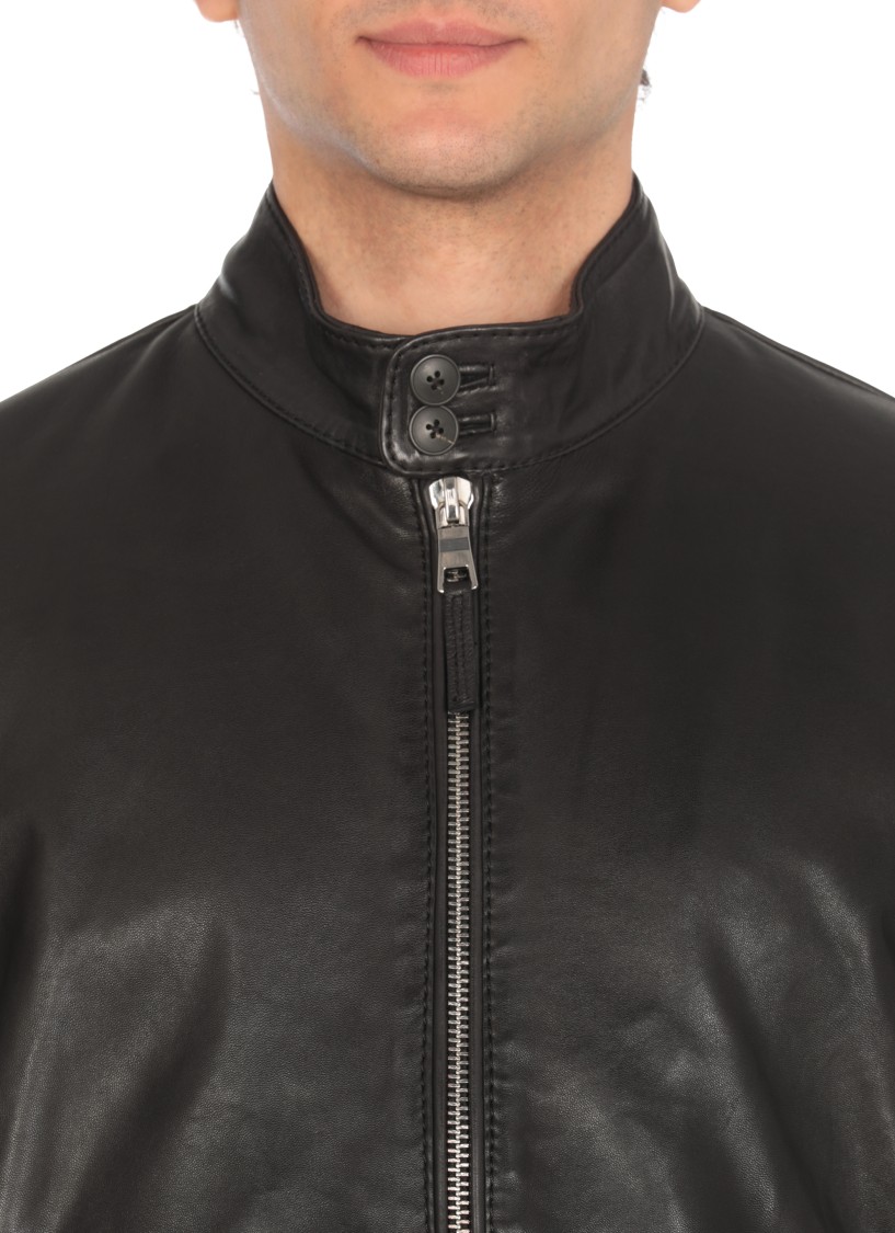 The Jack Leathers Black Leather Jacket In Black