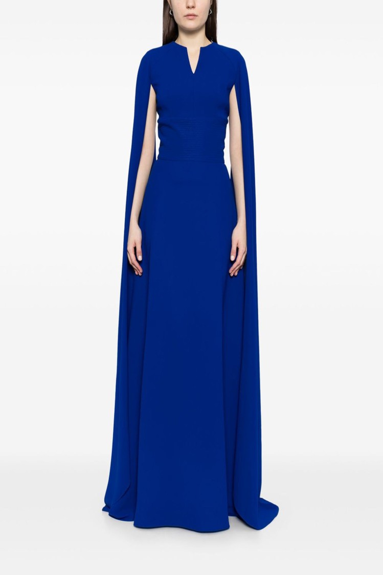 Saiid Kobeisy Royal Blue Crepe Kaftan In Blue
