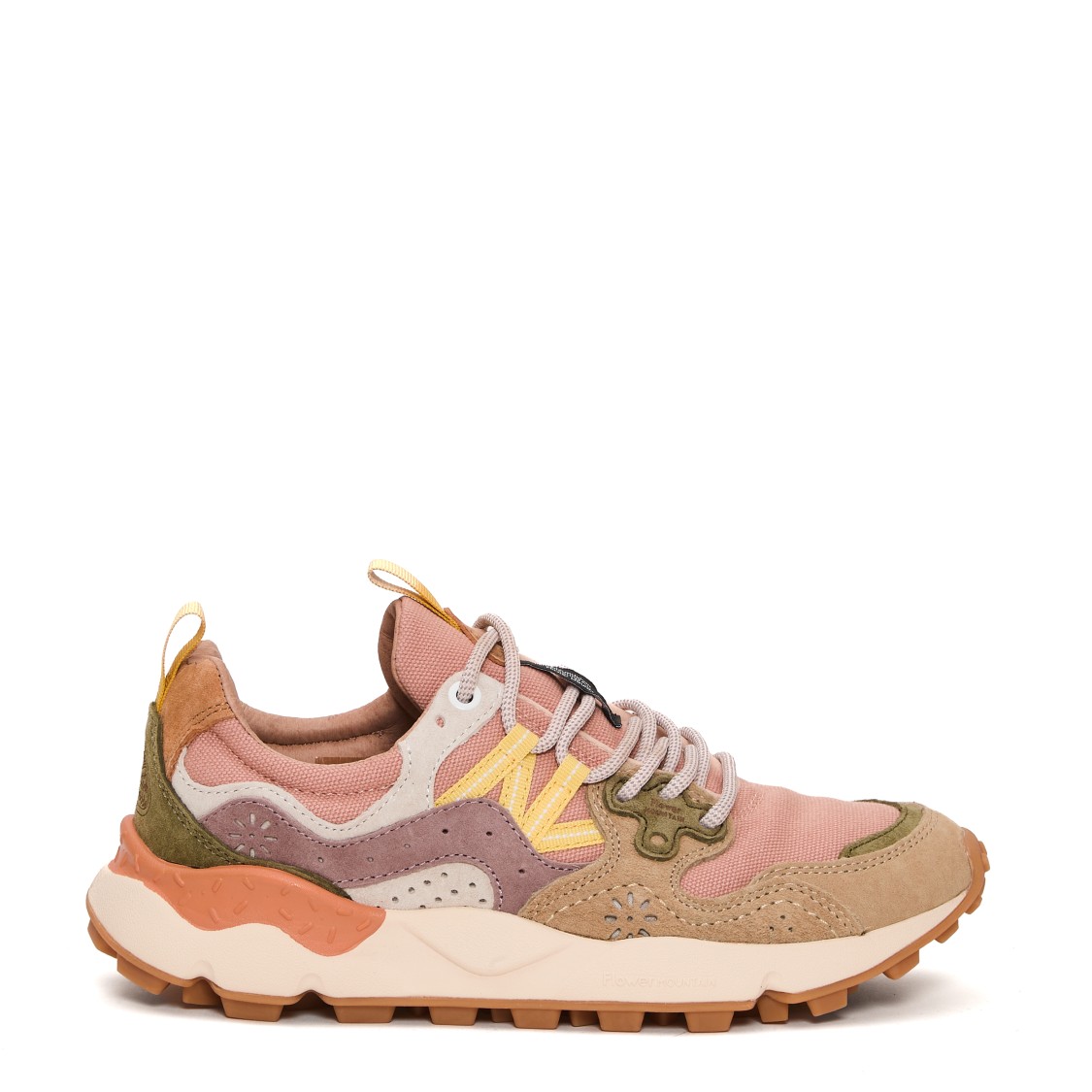 Flower Mountain Technical Ripstop And Suede Sneakers With Trekking Laces In Multicolor