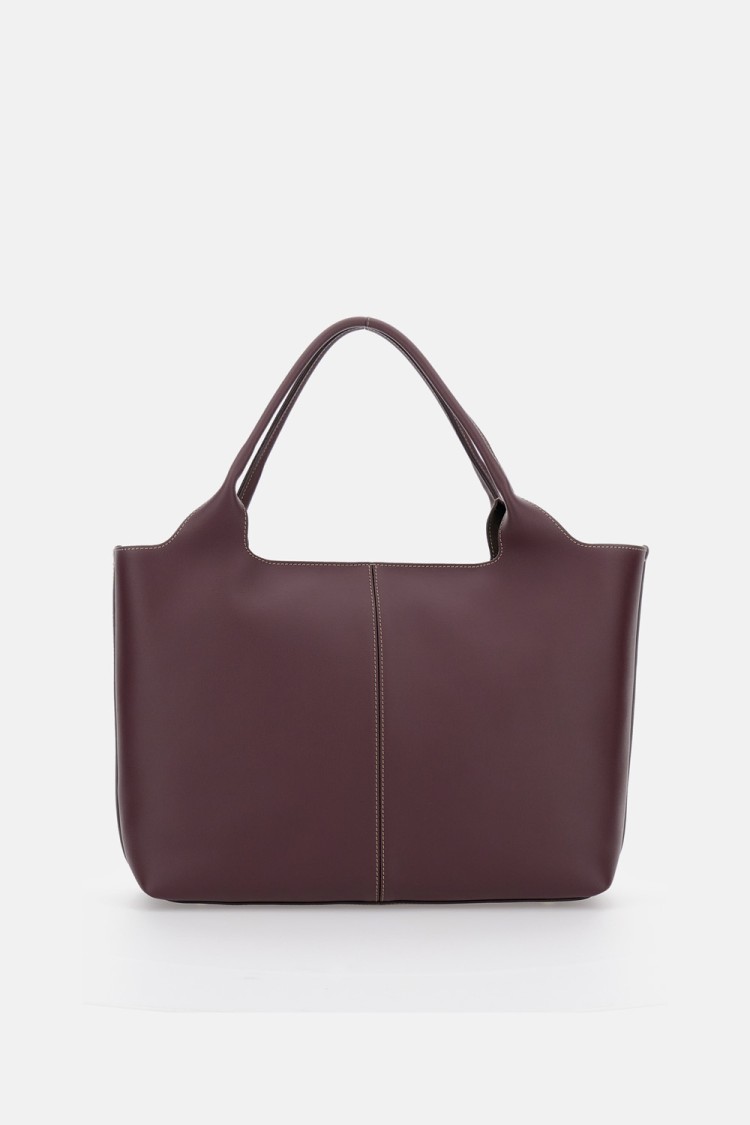 Tod's Medium-small Ebr Shopping Bag In Burgundy