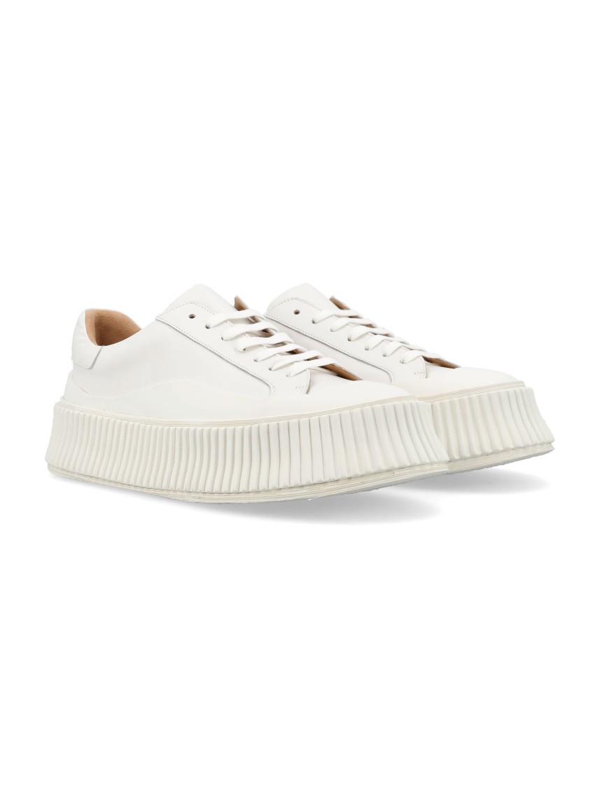 Shop Jil Sander Vulcanized Sole Sneakers In White