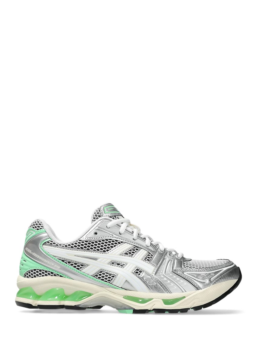 Asics Gel-kayano 14 Sneakers With Metallic Silver Upper In White
