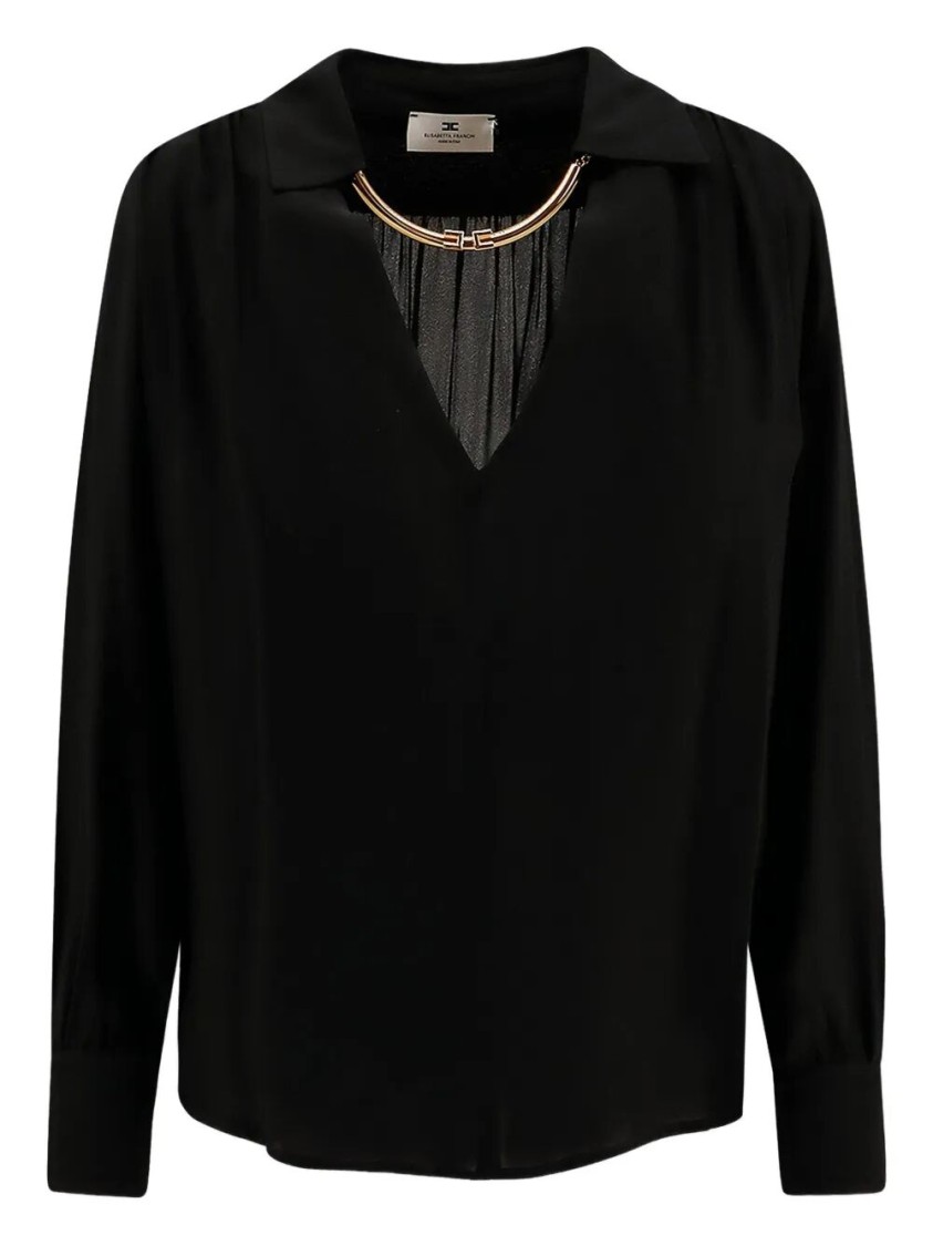 Elisabetta Franchi Black Viscose Shirt In Black