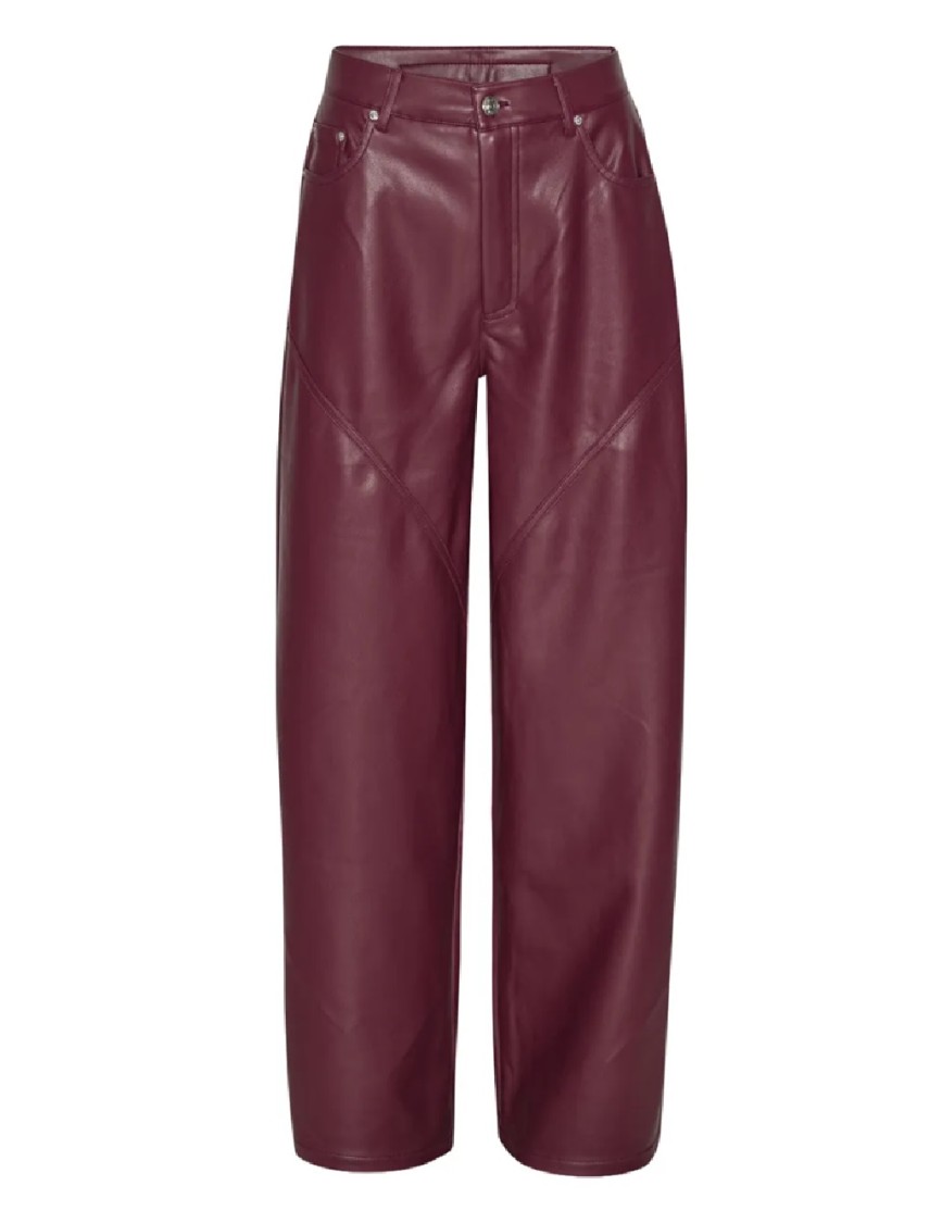 Rotate Birger Christensen Rotate Mid Waisted Piping Pants In Brown