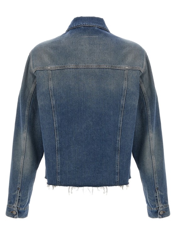 Mm6 By Maison Margiela Raw Cut Denim Jacket With Button