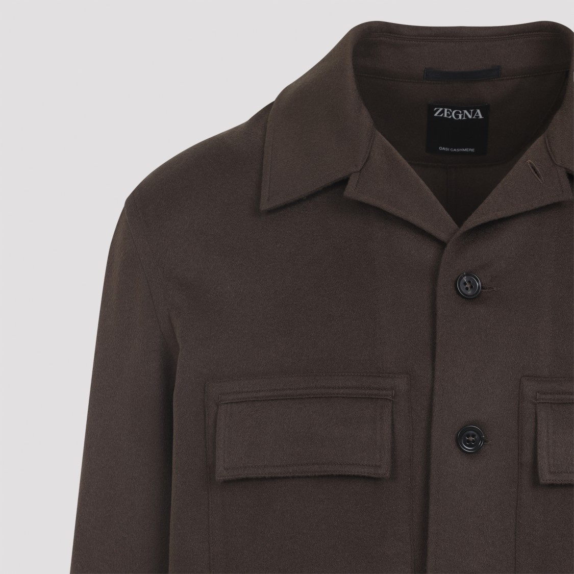 ZEGNA ブラウン コットンカシミヤ混長袖シャツ S Zegna Cashmere Silk Overshirt Casual Shirt | THE LIST