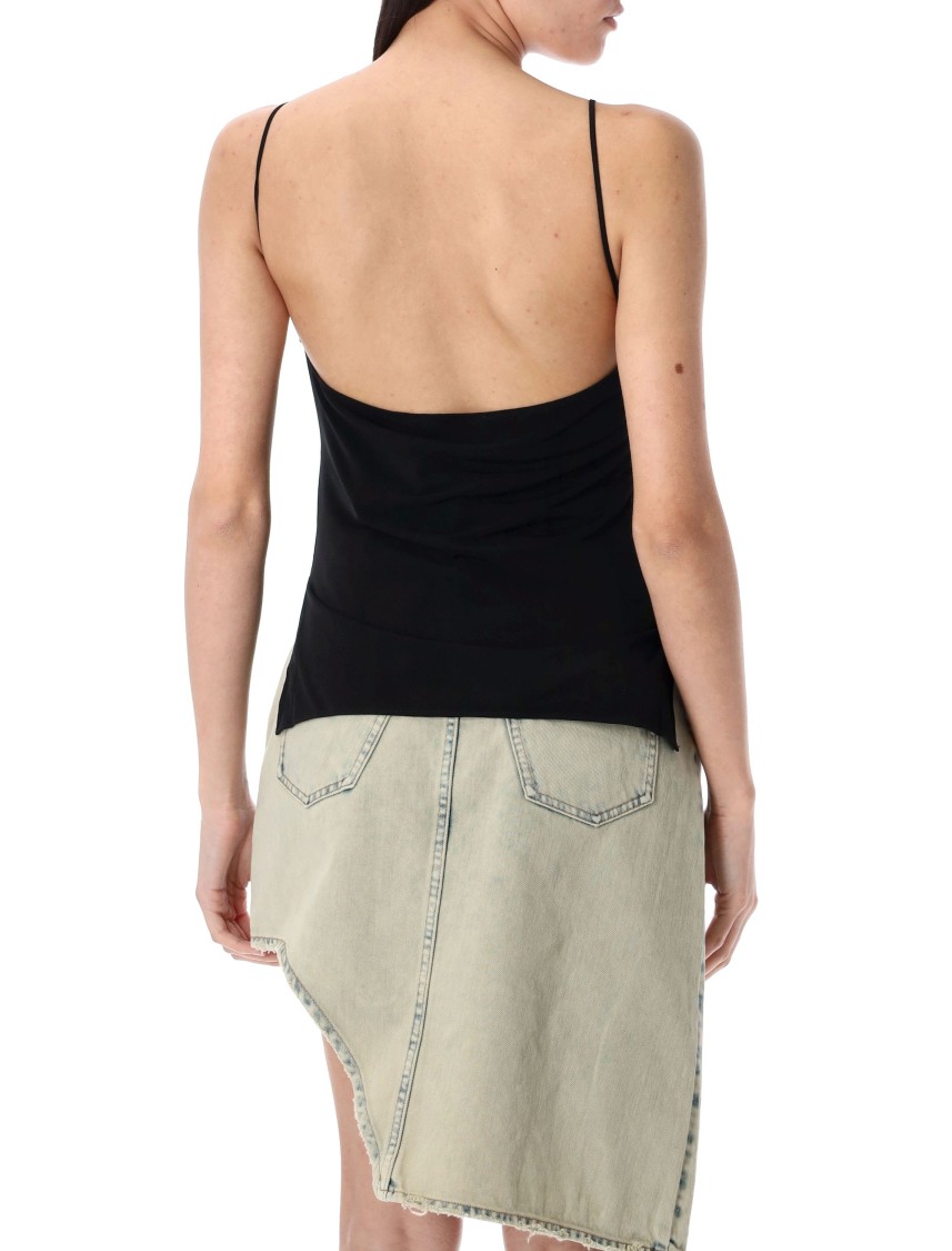 Coperni Draped Neckline Sleeveless Side Slit Top