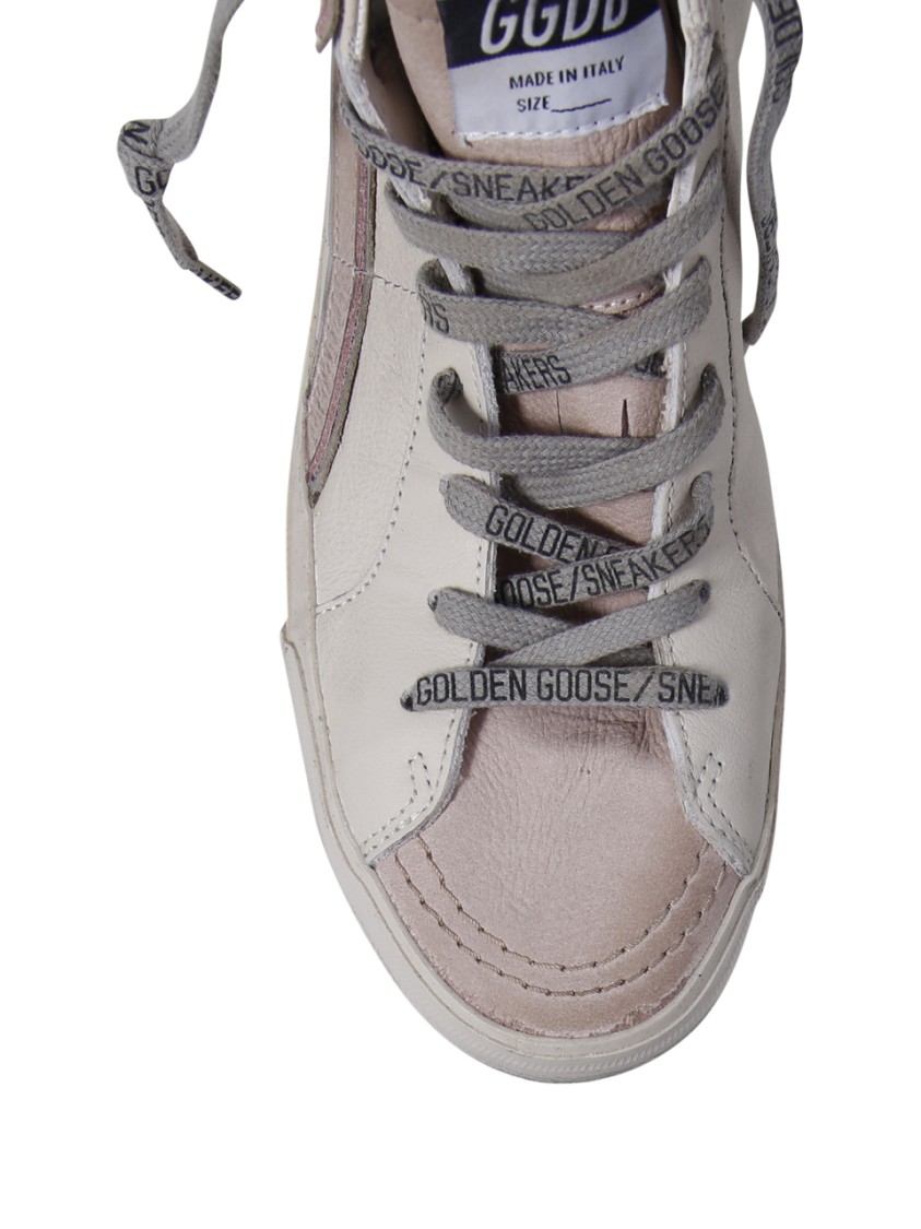 Golden Goose Slide Classic Leather Upper Nabuk Star Wave In White