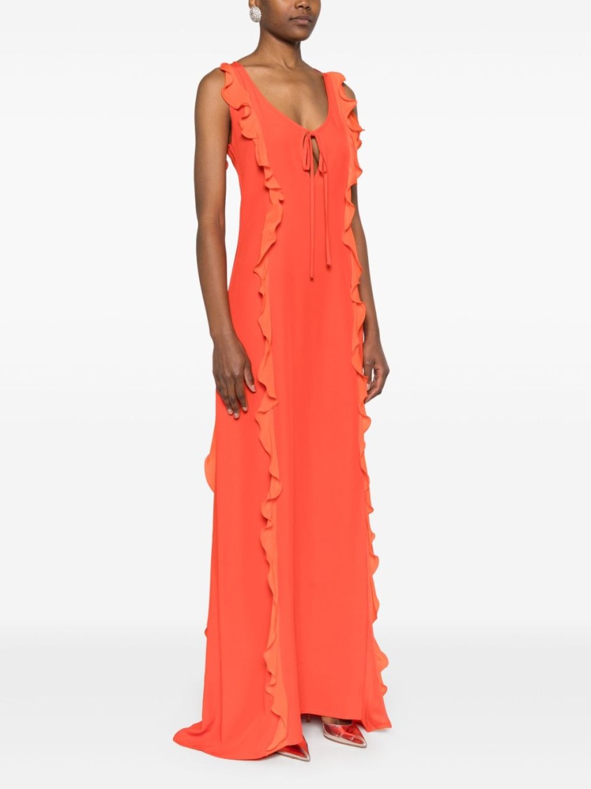 Les Filles D'eva Ruffled Crepe Dress With Tie-fastening Straps