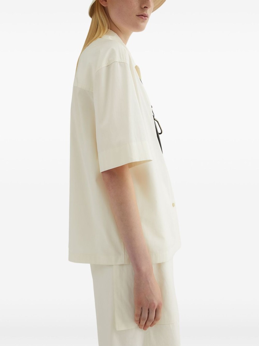 Shop Jil Sander Relaxed Fit White Cotton Shirt With Classic Collar