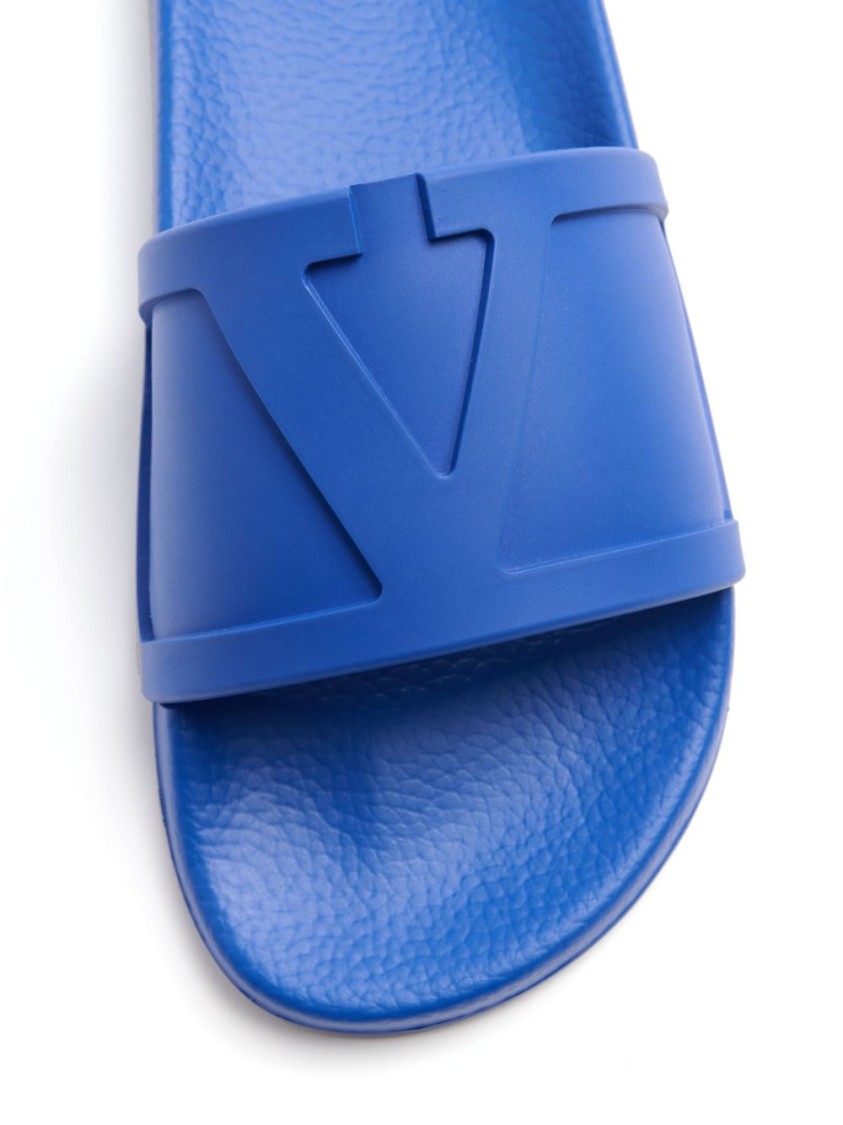 Shop Valentino Blue Bold Logo Sandals