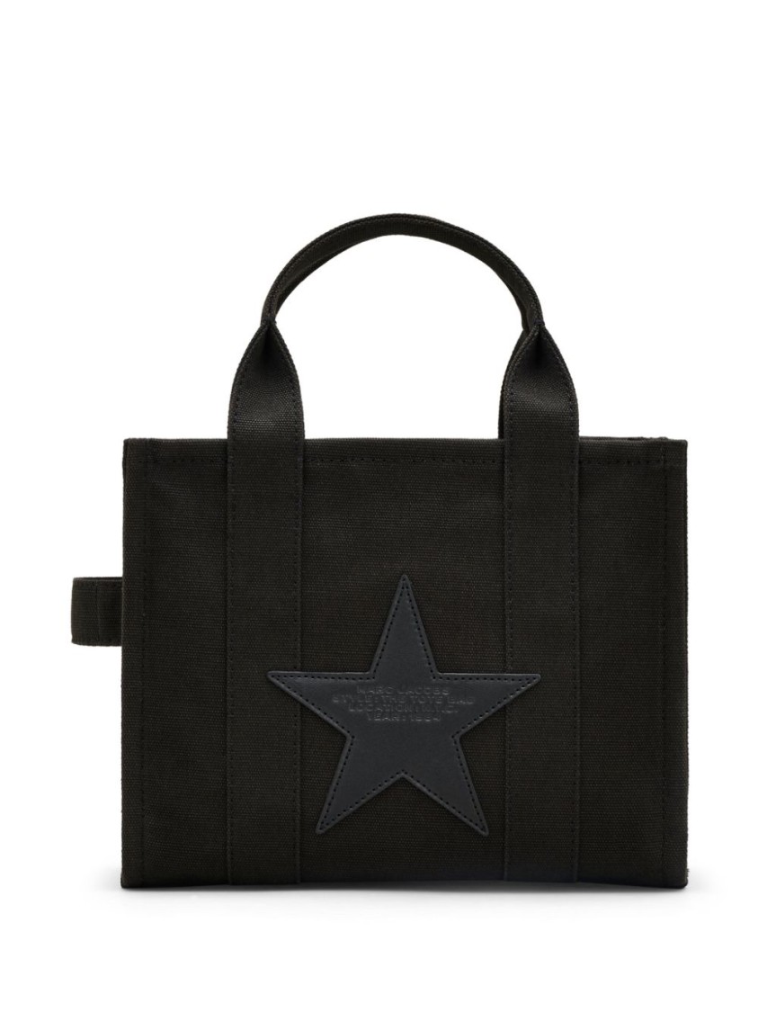 Marc Jacobs Structured Black Handbag With Star Motif And Versatile Strap