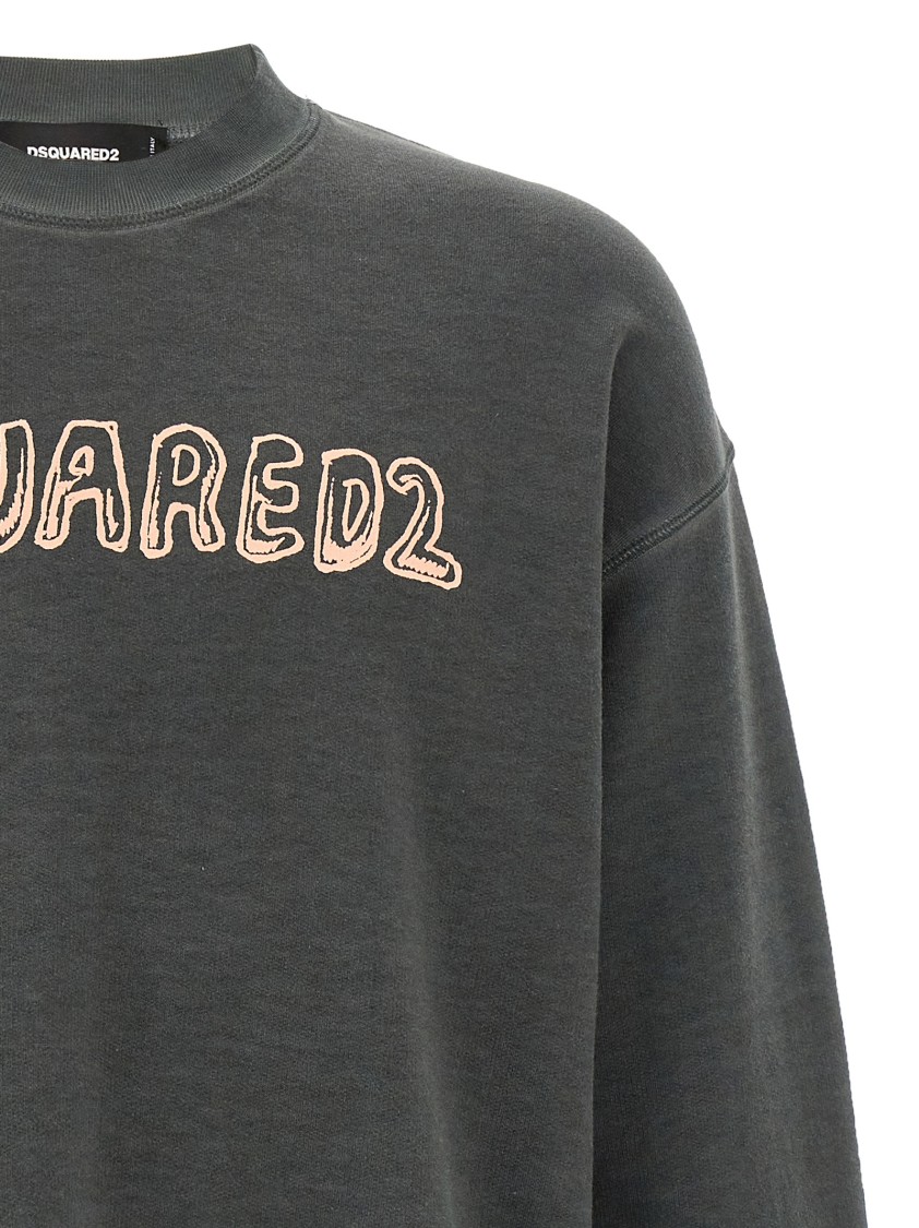 Dsquared2 "top Fade" Crew Neck Sweatshirt In Gray
