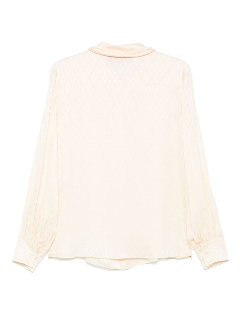 Valentino Shirt Frilled Collar Bow Detailing