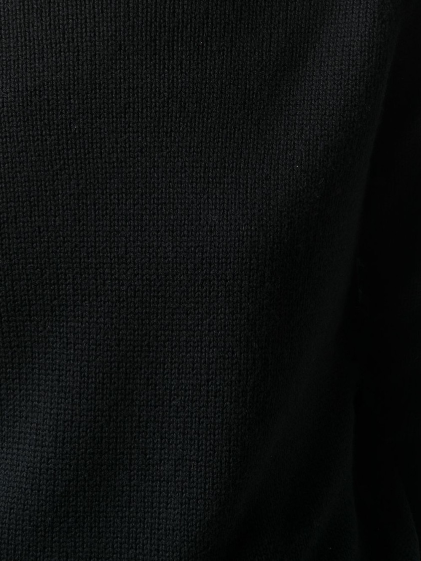 Drumohr Classic Roll Neck Sweater With Ribbed Detailing In Black