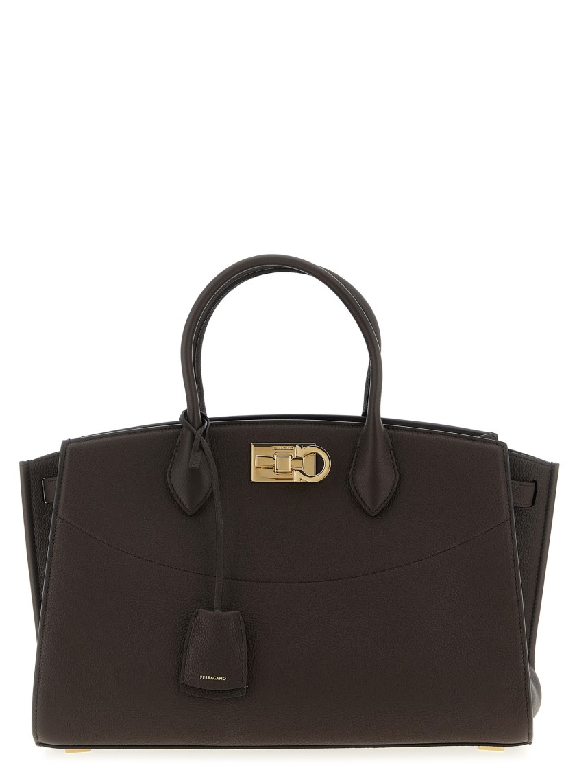 Ferragamo 'new Studio Soft (l)' Handbag In Black