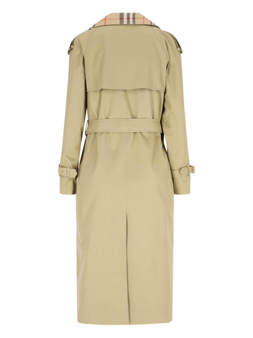 Shop Burberry Double-breasted Trench – Beige