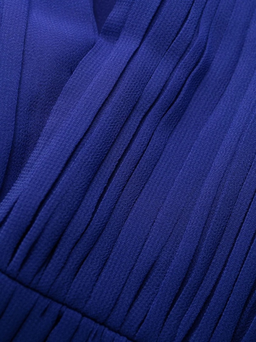 Self-portrait Cobalt Chiffon Midi Dress In Blue