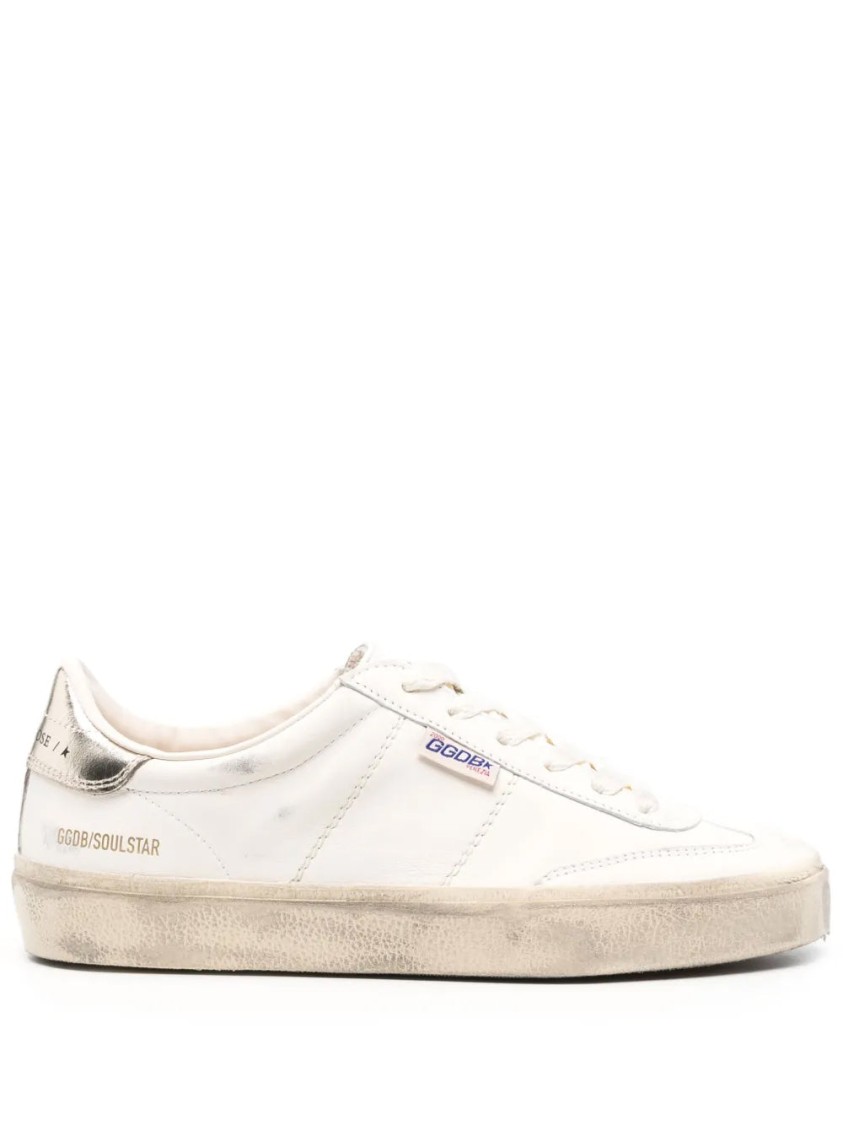 Golden Goose Soul-star Sneakers With Metallic Accent In Neutral