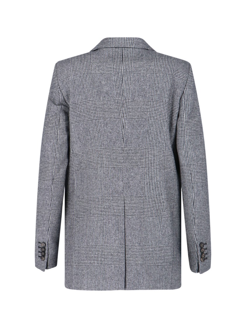 Tagliatore Check Pattern Notch Lapel Front Pockets Blazer In Gray