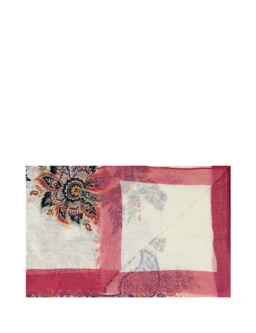 Etro Delicate Floral Motif Scarf In Neutrals