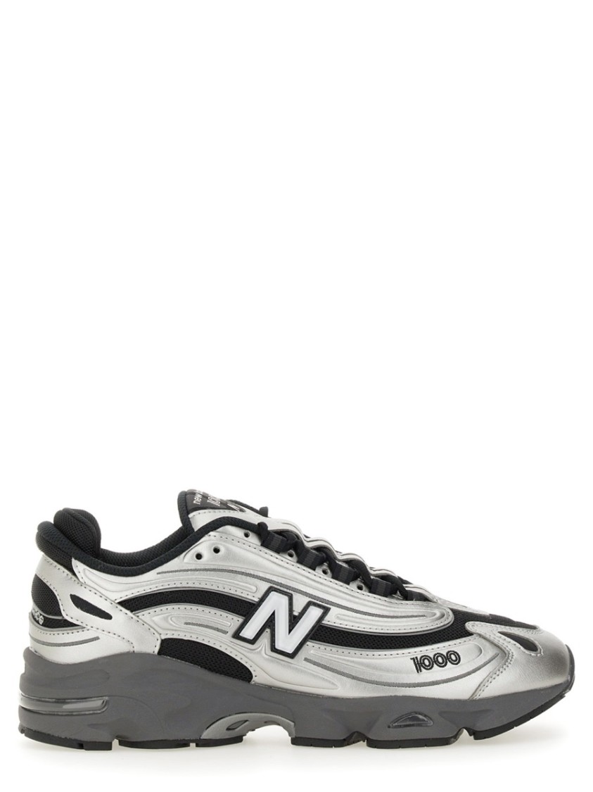 New Balance Mens Silver Metallic Green 1000 Metallic Mixed-material Trainers In Silver