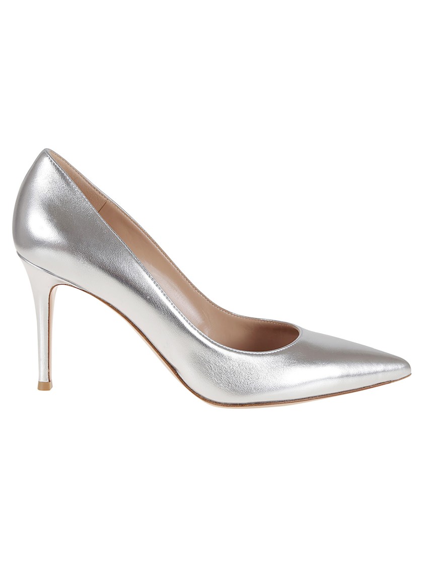 Gianvito Rossi High-heeled Pumps With Pointed Toe And Metallic Finish In Multi
