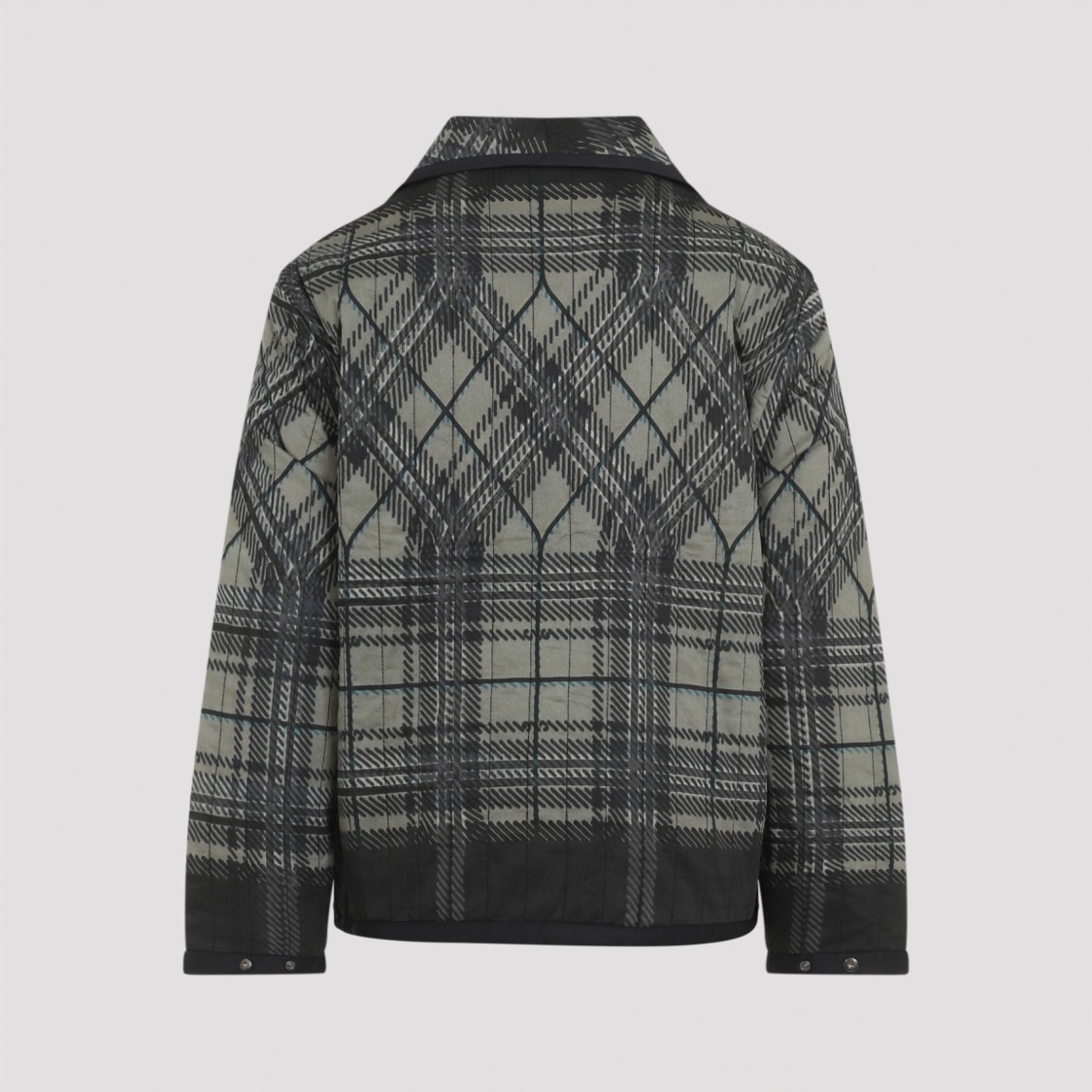 Shop Craig Green Quilted Casual Jacket With Distinctive Plaid Pattern And Silhouette In Grey