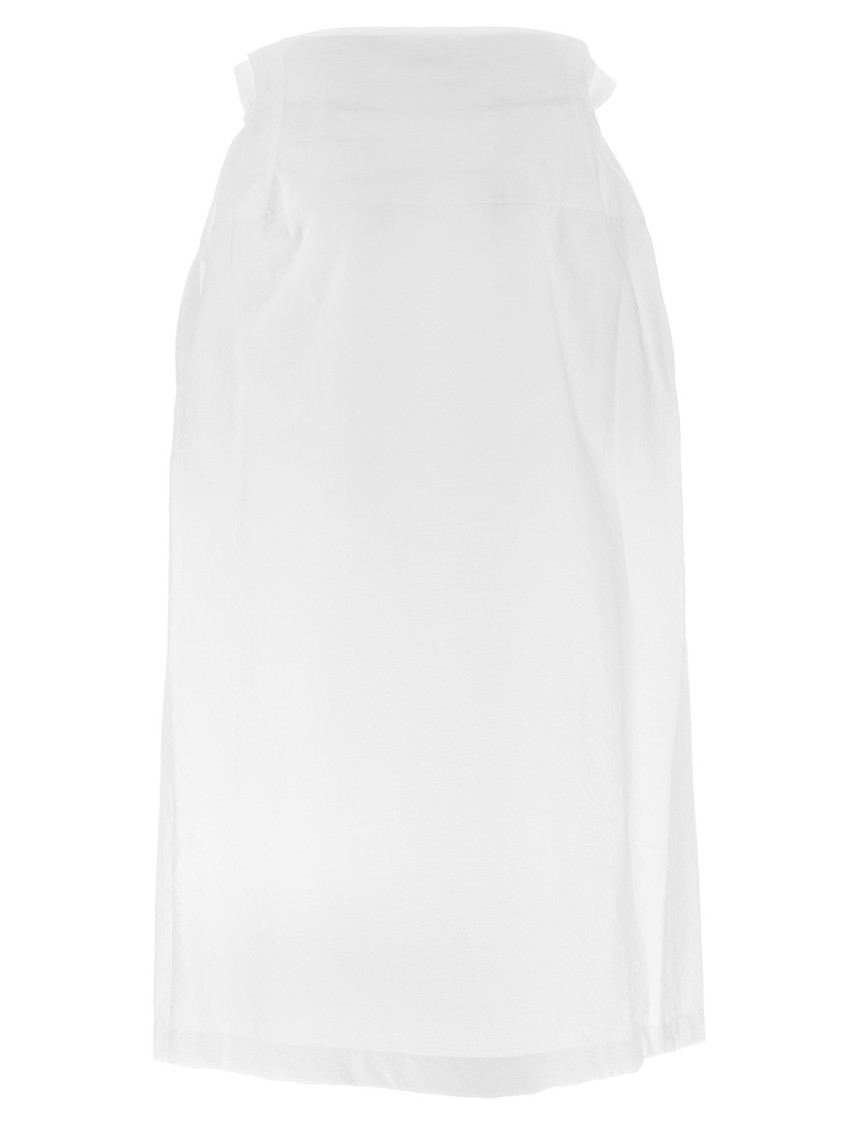 Fabiana Filippi Bag Style Midi Skirt With Drawstring Waist In White