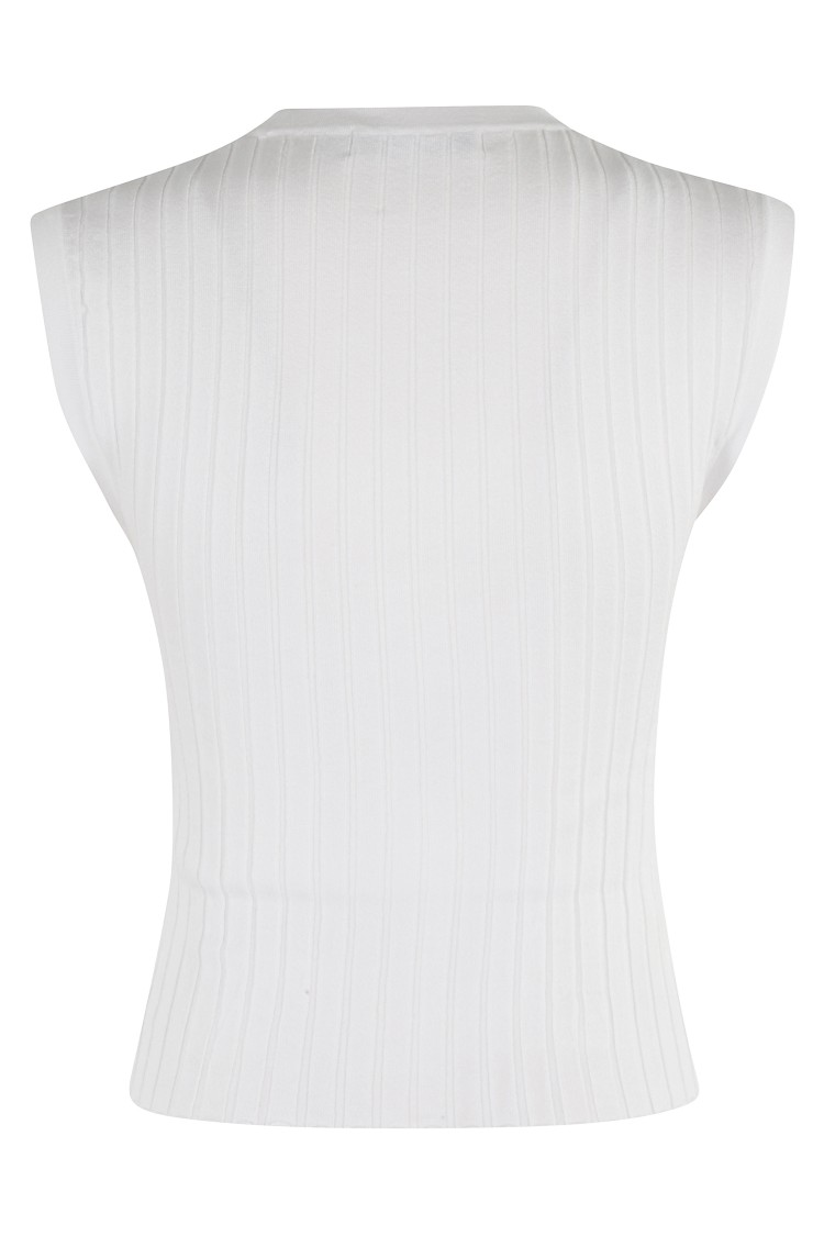 IRO IRO SLEEVELESS TOP WITH INTRICATE WOVEN CUT-OUT DESIGN
