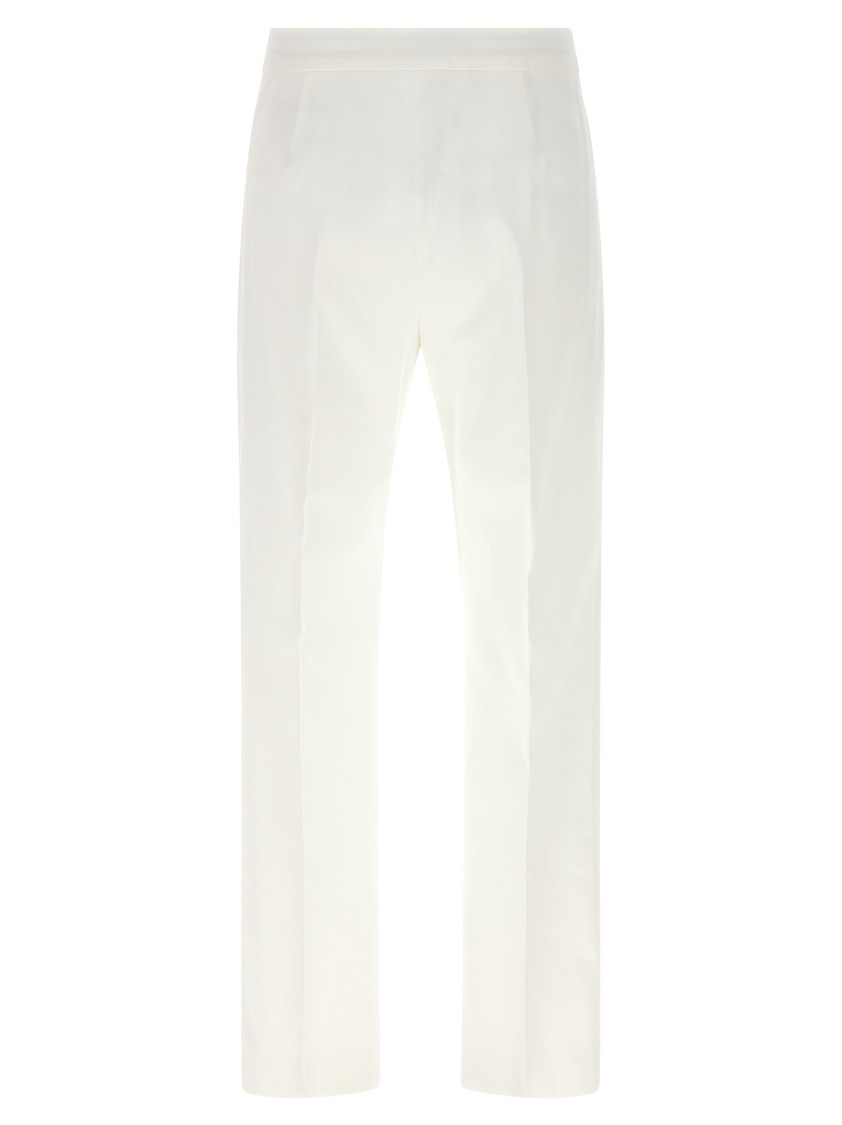 Max Mara White Cotton Okra Pants In White