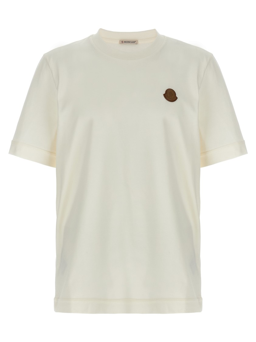 Moncler Crewneck T-Shirt With Leather Logo Patch | THE LIST