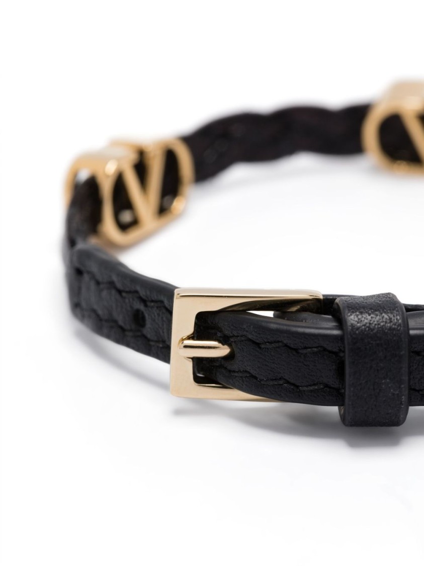 Valentino Garavani Bijoux Black Bracelet With Braided Design In Black