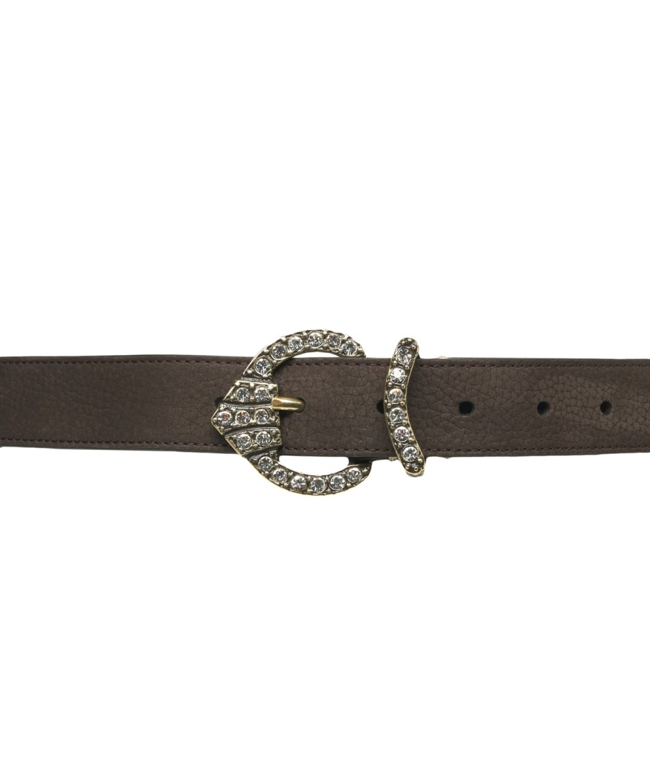 Gavazzeni Cleo' Rhinestone-adorned Nubuck Leather Belt