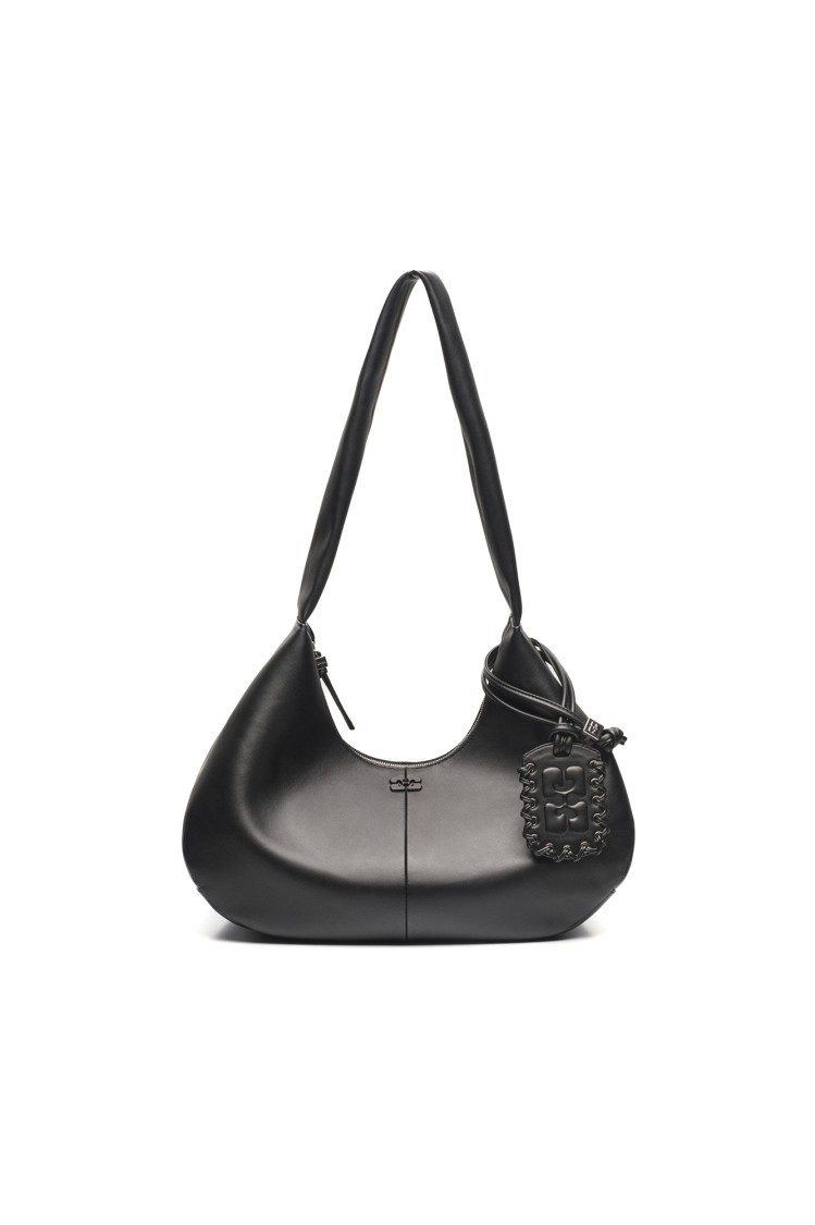 Ganni Medium Hobo Bag With Corseted Lace-up Accents