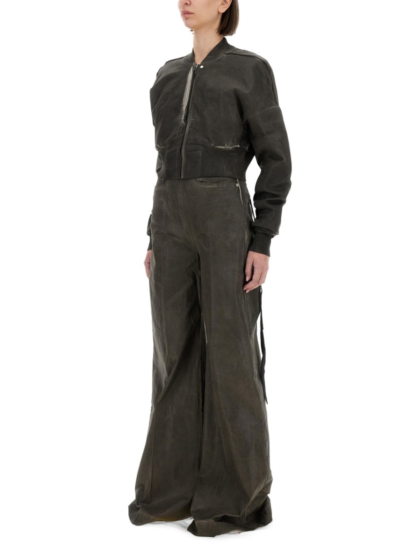 Rick Owens Drkshdw Drkshdw By Rick Owens "flight Jkt" Cropped Bomber Jacket In Grey