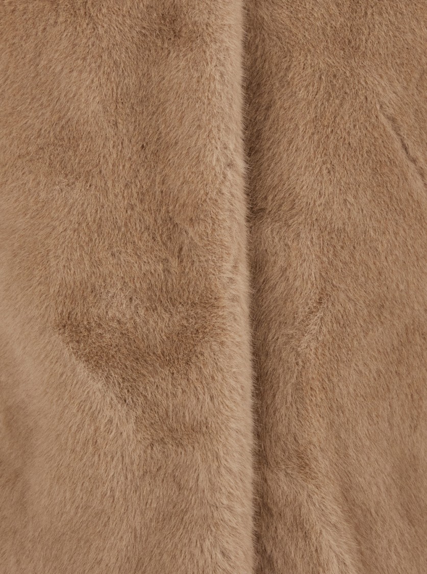 Plain Fake Mink Fur Jacket In Brown