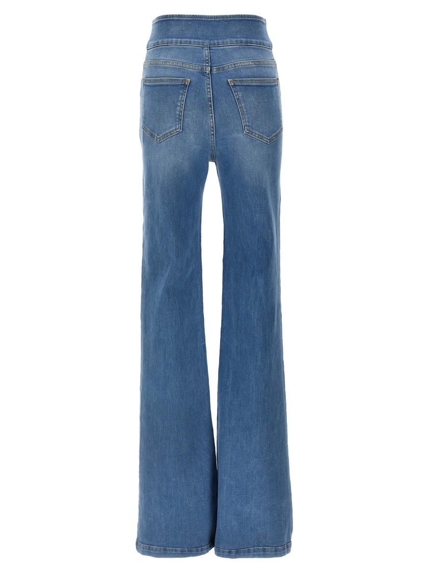 Elisabetta Franchi High-waisted Flared Denim Jeans In Blue