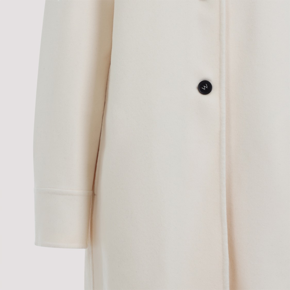 Jil Sander Pearl White Wool W 04 Double Breast Coat In