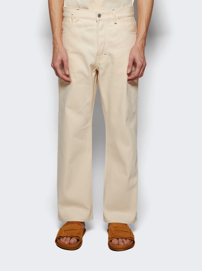 Jacquemus The De-nîmes Shorts In Beige Denim