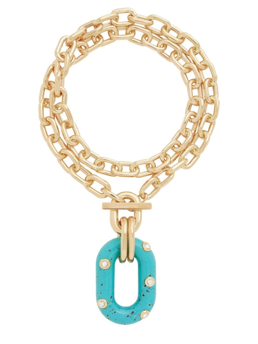Rabanne Chunky Chain Pendant Necklace In Gold