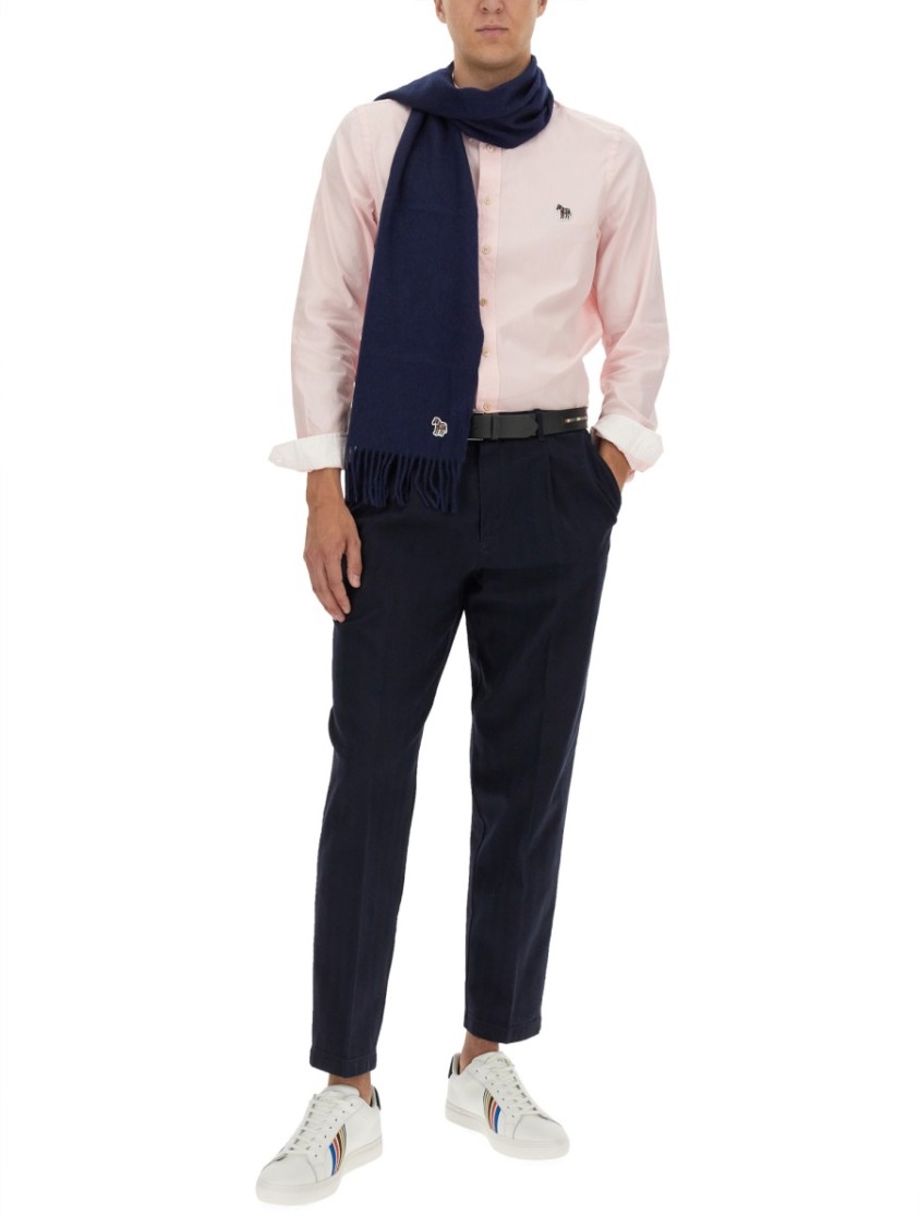 Shop Ps By Paul Smith Ps Paul Smith Regular Fit Shirt With Button-down Collar And Embroidered Detail In Pink